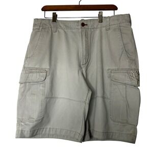 Timberland Men's Shorts Size 34 Beige Cotton Cargo Outdoors Tree Embroidery